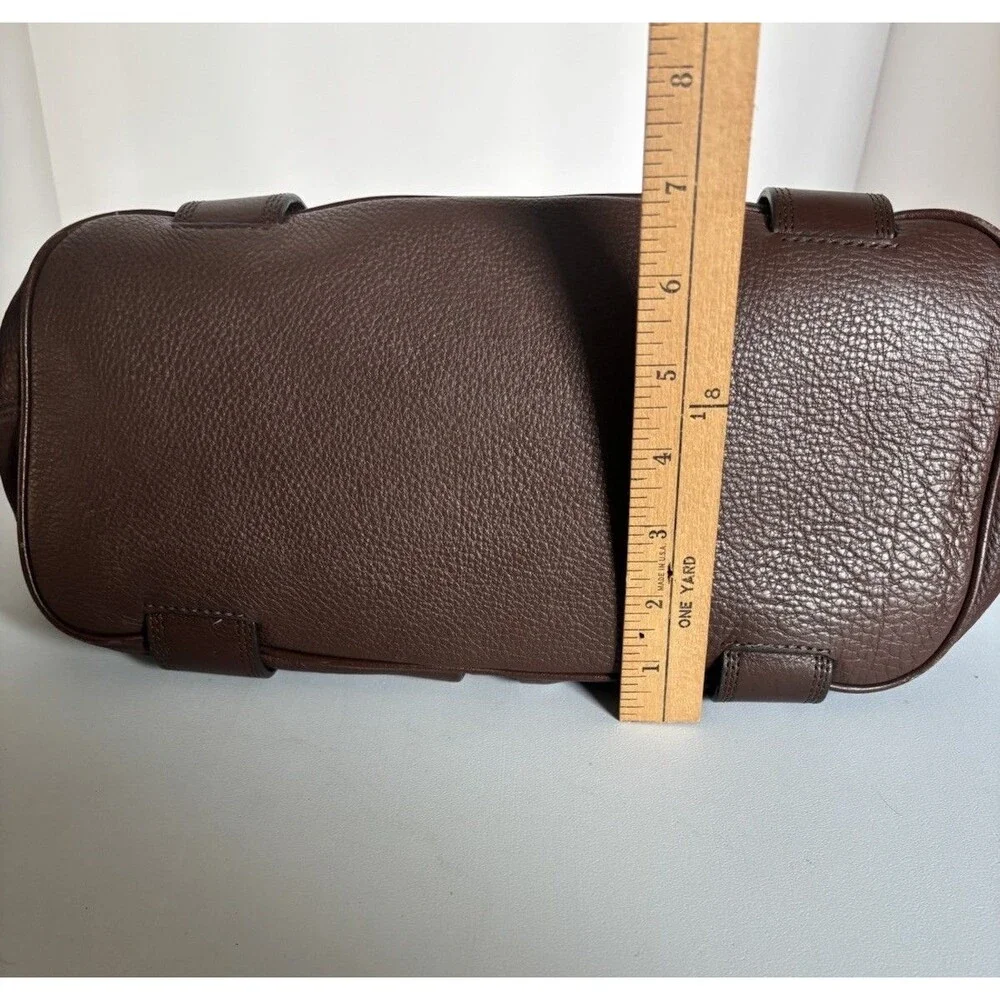 Michael Kors Harness Grab Bag Dark Brown Mocha Pebble Leather Purse Handbag